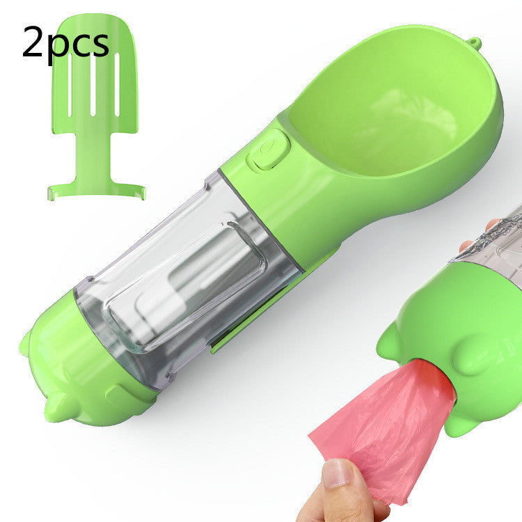 Pet Water Bottle Feeder Bowl Garbage Bag Storage Portable Pet Outdoor Travel 3 In 1 Dog Water BottlePet