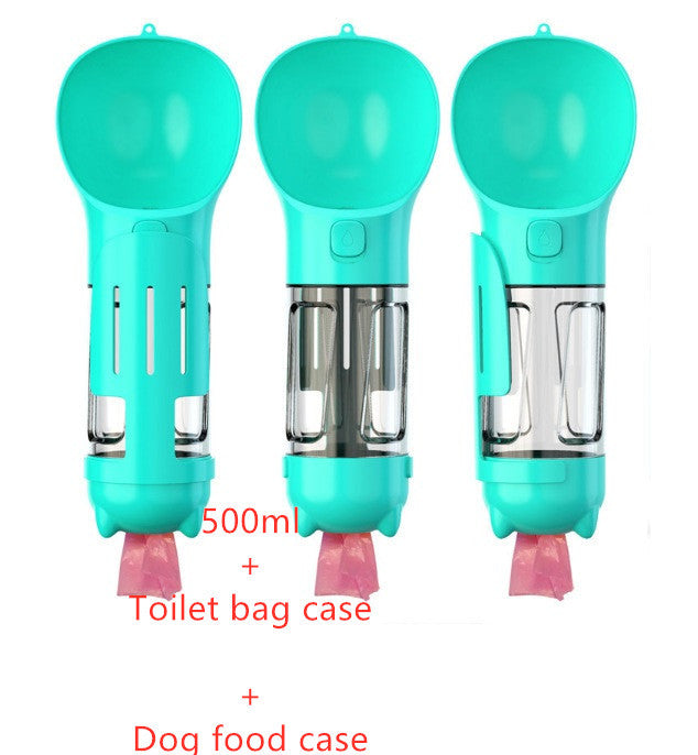 Pet Water Bottle Feeder Bowl Garbage Bag Storage Portable Pet Outdoor Travel 3 In 1 Dog Water BottlePet