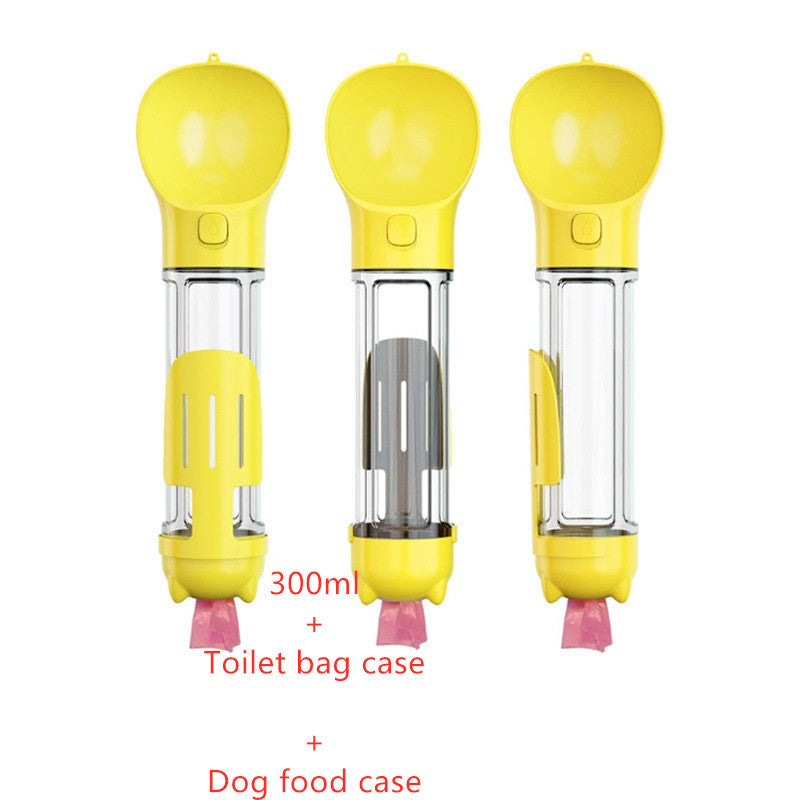 Pet Water Bottle Feeder Bowl Garbage Bag Storage Portable Pet Outdoor Travel 3 In 1 Dog Water BottlePet