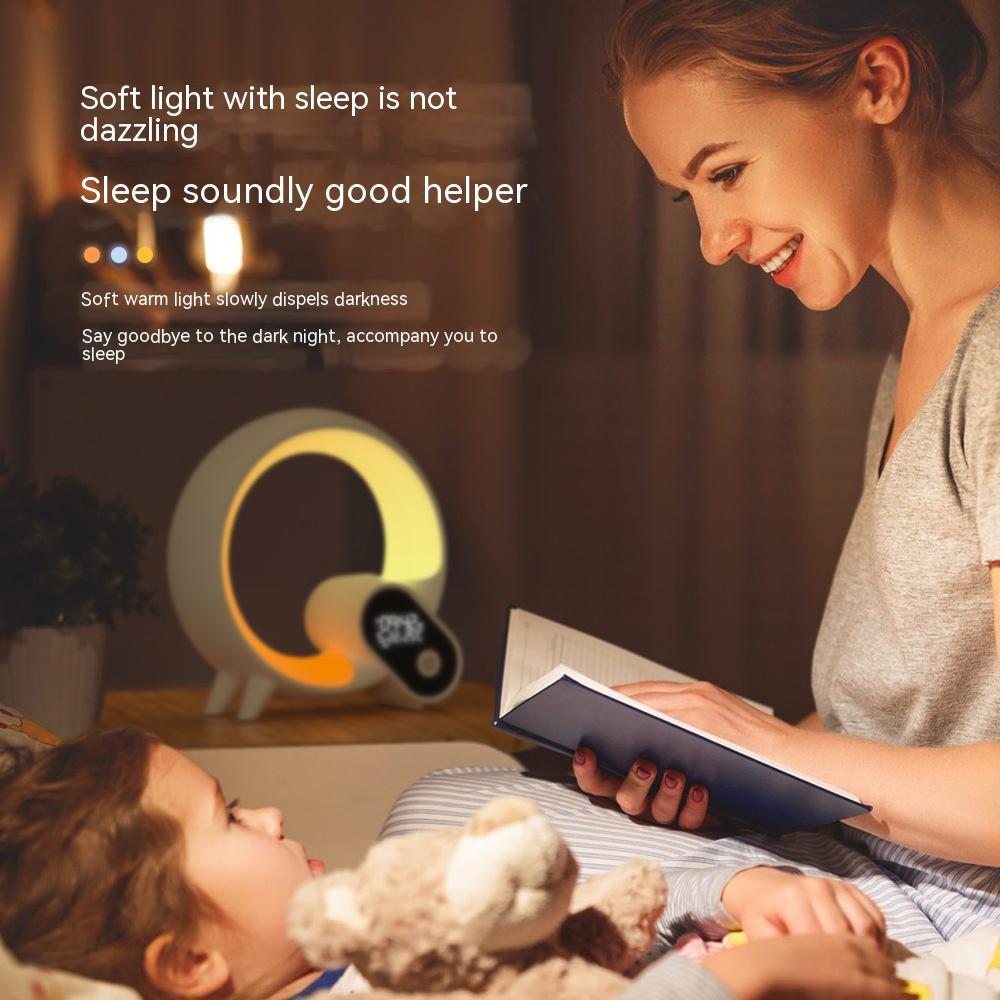 Creative Q Light Analog Sunrise Digital Display Alarm Clock Bluetooth Audio Intelligent Wake-up Q Colorful Atmosphere Lighta