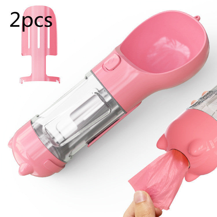 Pet Water Bottle Feeder Bowl Garbage Bag Storage Portable Pet Outdoor Travel 3 In 1 Dog Water BottlePet