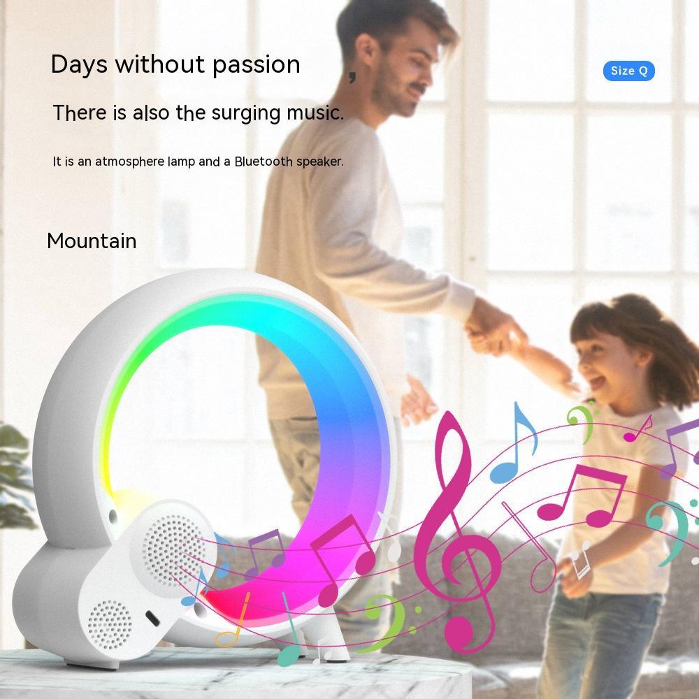 Creative Q Light Analog Sunrise Digital Display Alarm Clock Bluetooth Audio Intelligent Wake-up Q Colorful Atmosphere Lighta