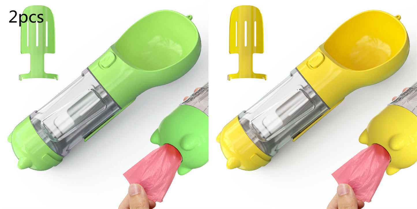 Pet Water Bottle Feeder Bowl Garbage Bag Storage Portable Pet Outdoor Travel 3 In 1 Dog Water BottlePet