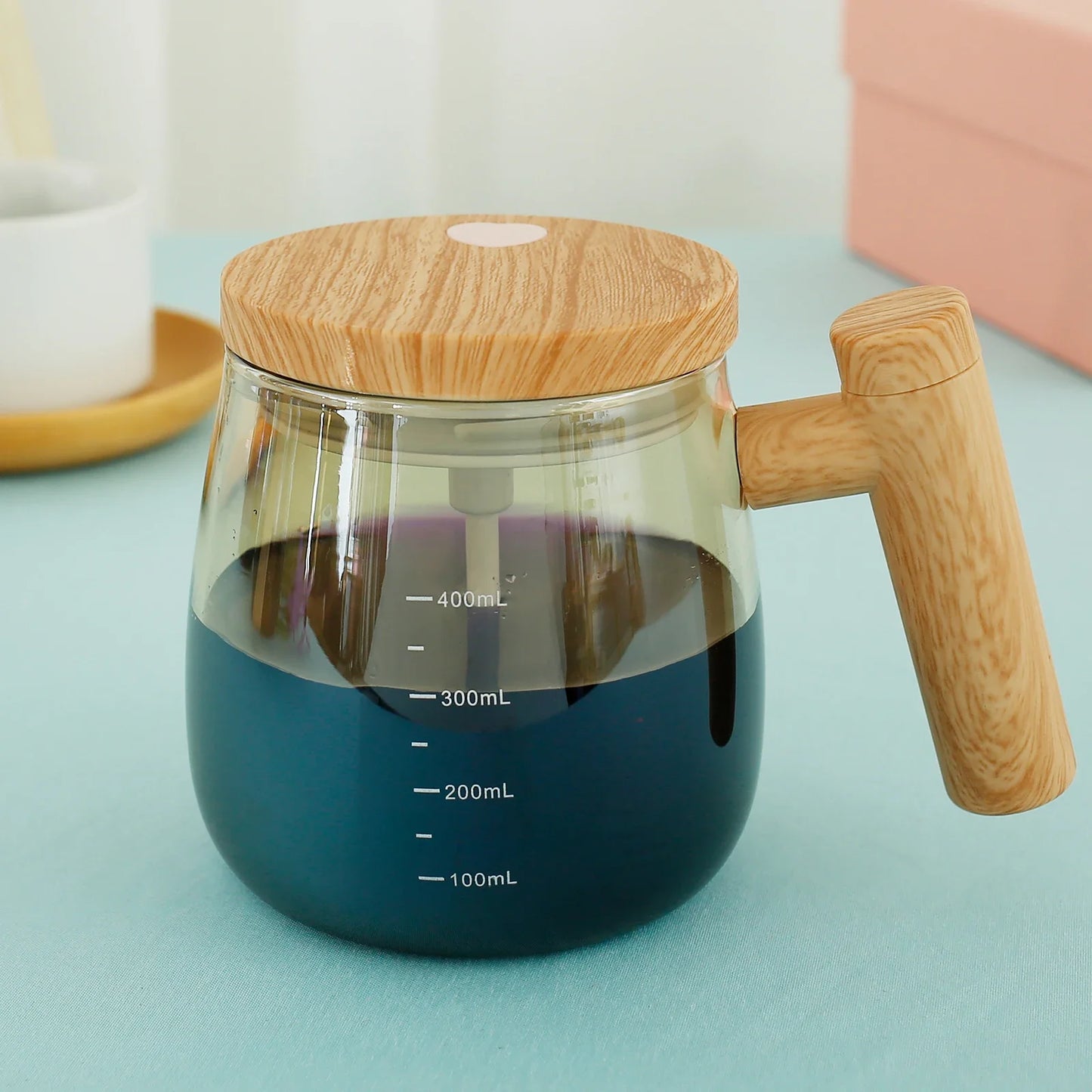 Self Stirring Coffee Mug Battery Powered Stirring Coffee Cup Electric Stirring Cups 400ml Glass Self Mixing Mugs Heat Resistant