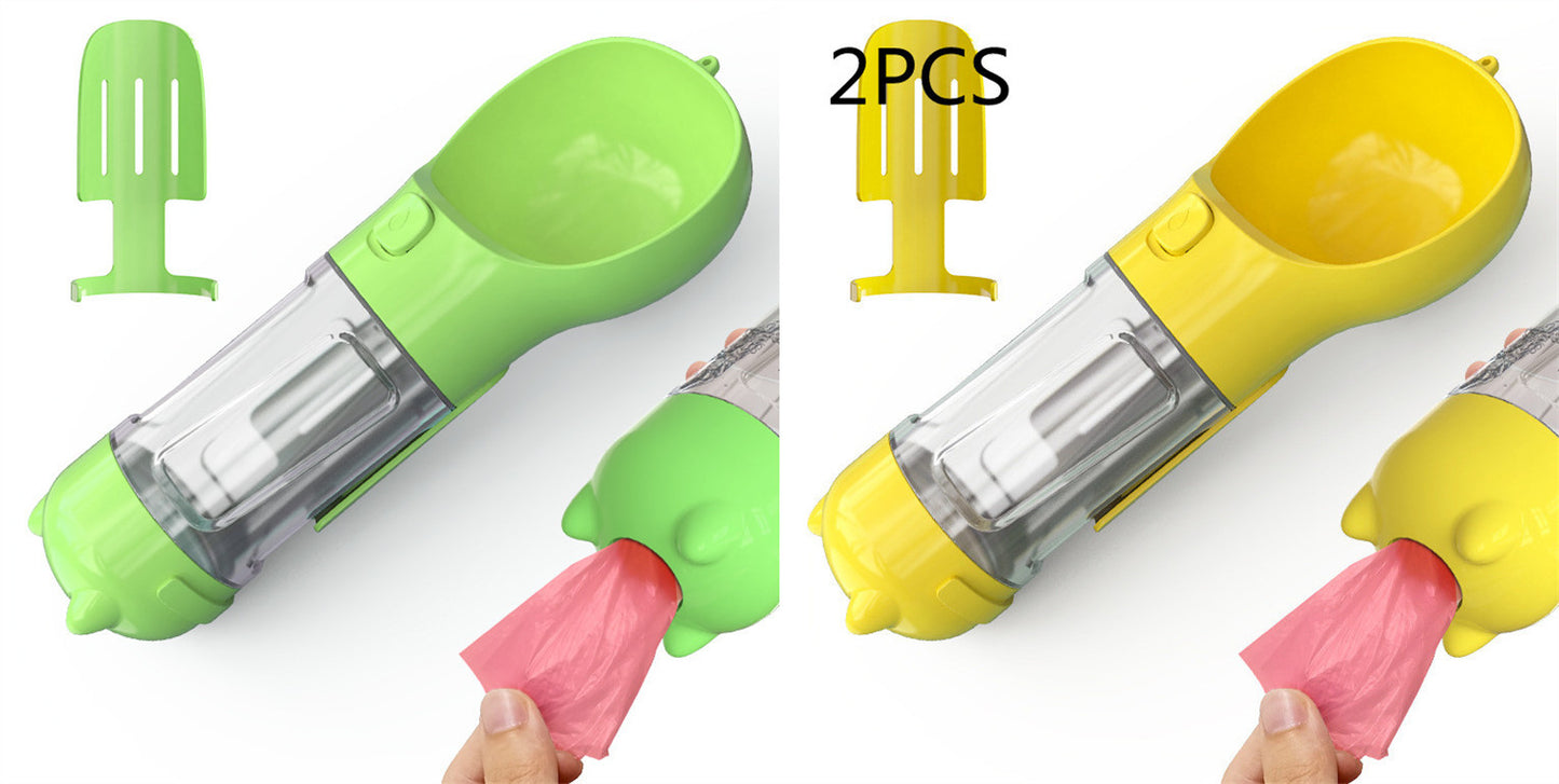 Pet Water Bottle Feeder Bowl Garbage Bag Storage Portable Pet Outdoor Travel 3 In 1 Dog Water BottlePet