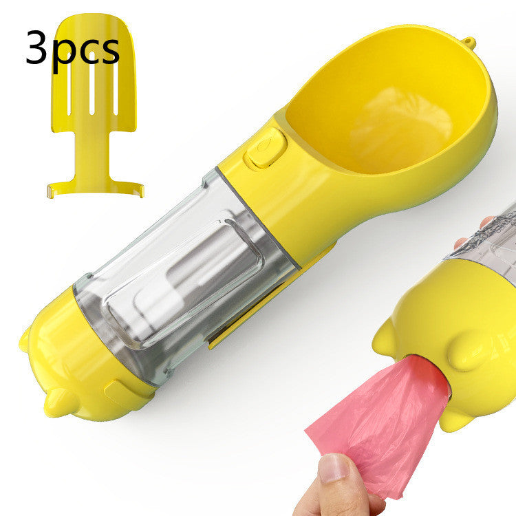 Pet Water Bottle Feeder Bowl Garbage Bag Storage Portable Pet Outdoor Travel 3 In 1 Dog Water BottlePet