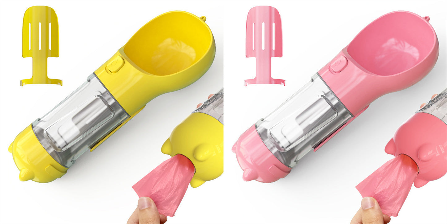 Pet Water Bottle Feeder Bowl Garbage Bag Storage Portable Pet Outdoor Travel 3 In 1 Dog Water BottlePet