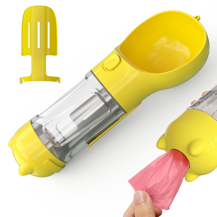 Pet Water Bottle Feeder Bowl Garbage Bag Storage Portable Pet Outdoor Travel 3 In 1 Dog Water BottlePet
