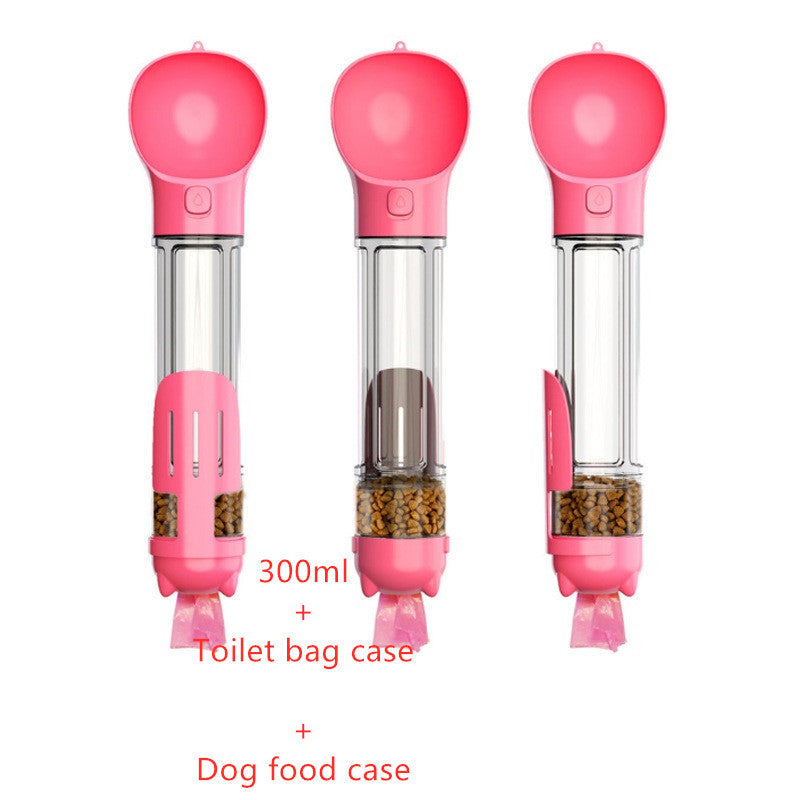 Pet Water Bottle Feeder Bowl Garbage Bag Storage Portable Pet Outdoor Travel 3 In 1 Dog Water BottlePet
