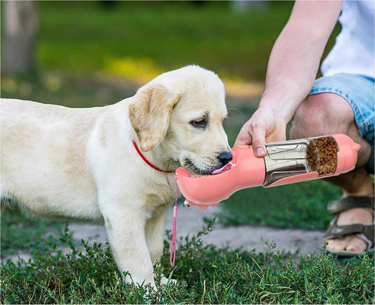 Pet Water Bottle Feeder Bowl Garbage Bag Storage Portable Pet Outdoor Travel 3 In 1 Dog Water BottlePet