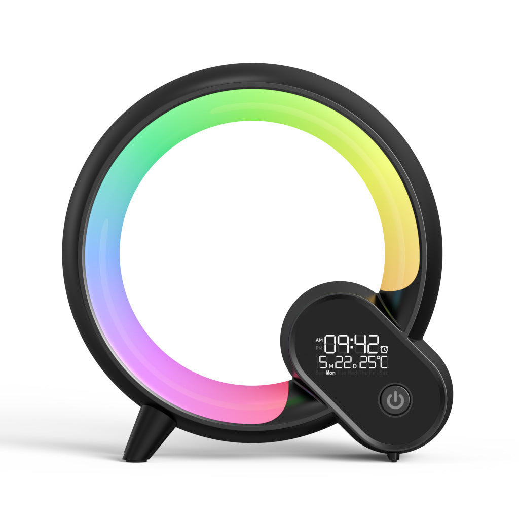 Creative Q Light Analog Sunrise Digital Display Alarm Clock Bluetooth Audio Intelligent Wake-up Q Colorful Atmosphere Lighta