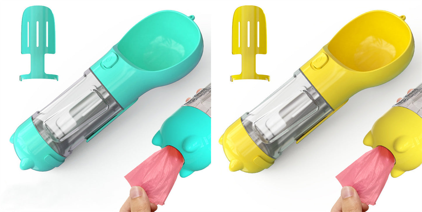 Pet Water Bottle Feeder Bowl Garbage Bag Storage Portable Pet Outdoor Travel 3 In 1 Dog Water BottlePet