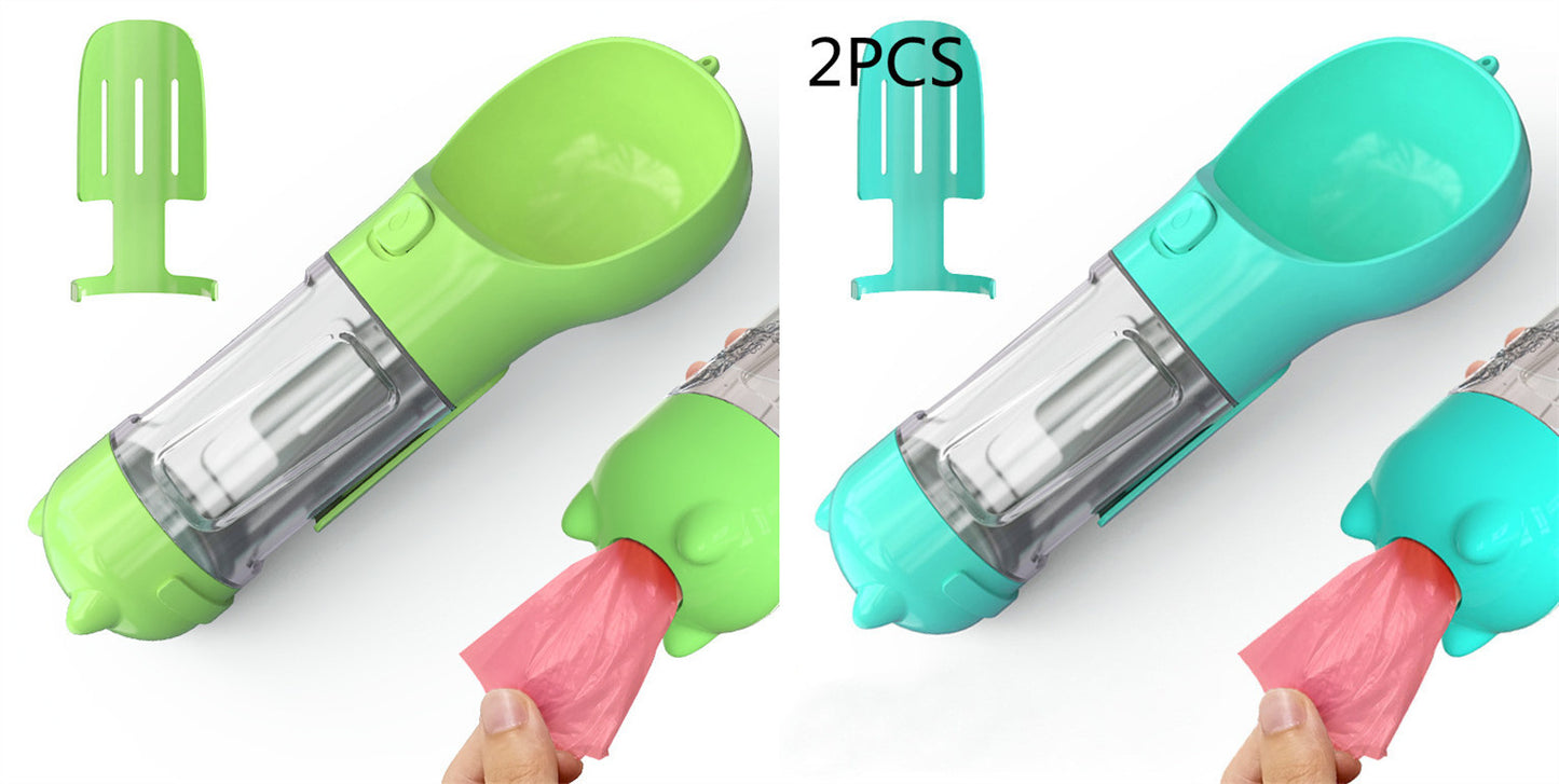 Pet Water Bottle Feeder Bowl Garbage Bag Storage Portable Pet Outdoor Travel 3 In 1 Dog Water BottlePet
