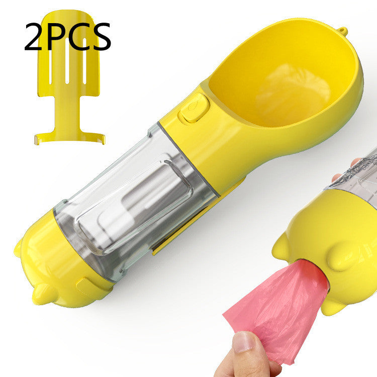 Pet Water Bottle Feeder Bowl Garbage Bag Storage Portable Pet Outdoor Travel 3 In 1 Dog Water BottlePet