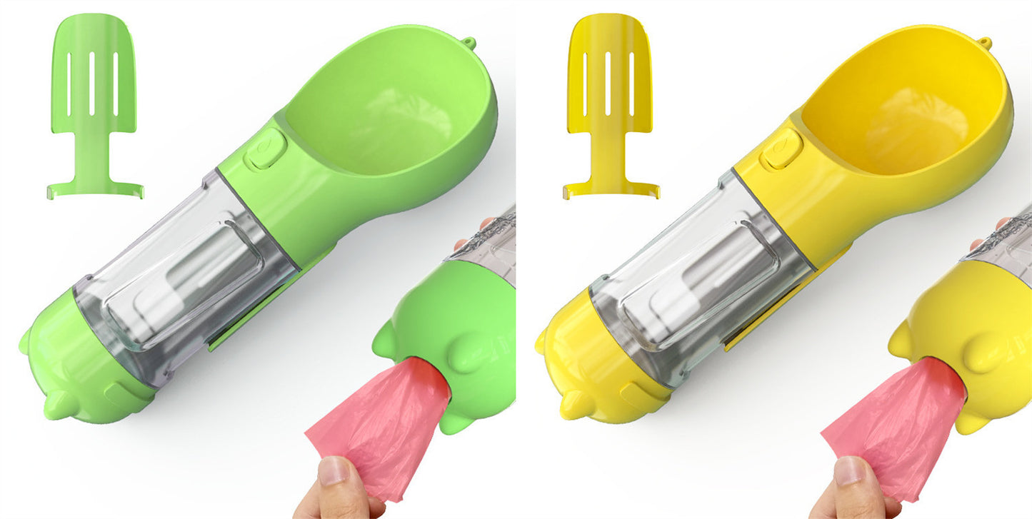 Pet Water Bottle Feeder Bowl Garbage Bag Storage Portable Pet Outdoor Travel 3 In 1 Dog Water BottlePet