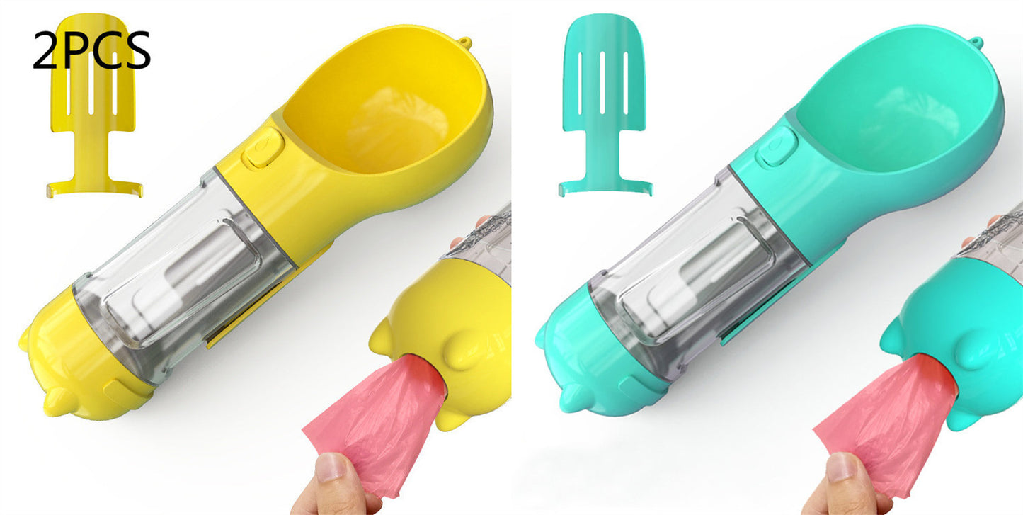 Pet Water Bottle Feeder Bowl Garbage Bag Storage Portable Pet Outdoor Travel 3 In 1 Dog Water BottlePet