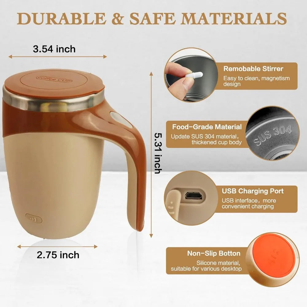 Rechargeable magnetic Self stirring coffee mug,Rotating Home Office Travel Mixing Cup,To Stir Chocolate, Milk, Protein,Cocoa Etc