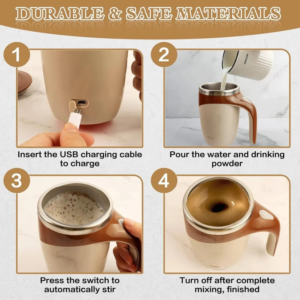 Rechargeable magnetic Self stirring coffee mug,Rotating Home Office Travel Mixing Cup,To Stir Chocolate, Milk, Protein,Cocoa Etc