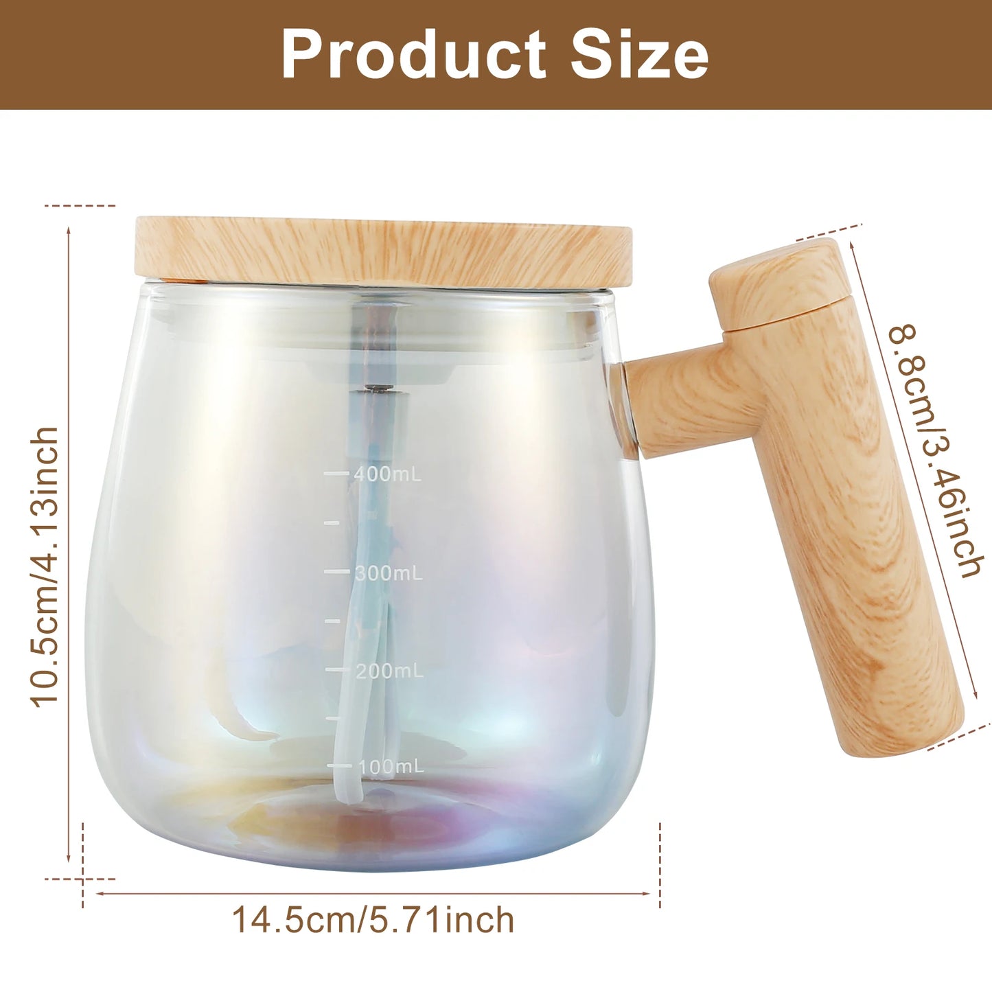 Self Stirring Coffee Mug Battery Powered Stirring Coffee Cup Electric Stirring Cups 400ml Glass Self Mixing Mugs Heat Resistant