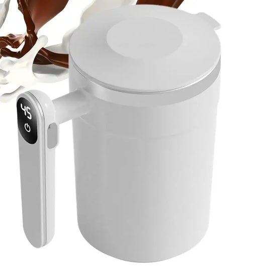 Stainless Steel Travel Coffee Mug Automatic Stirrer With Digital Display Design Portable Stirring Mug Electric Mug For Coffee