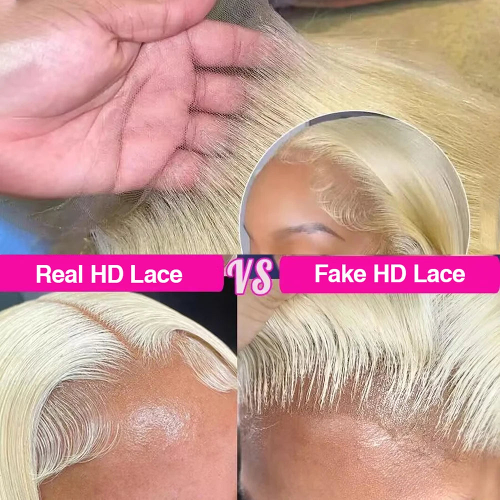 HD Transparent 613 Blonde Straight 200 Density 13x4 13x6 Lace Front Human Hair Wigs For Women Brazilian 360 Lace Frontal Wig