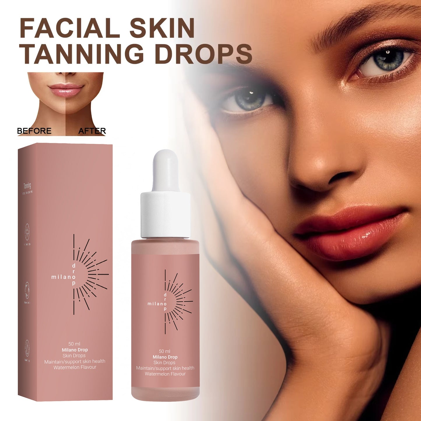 Tanning Face Serum Face Body Tanning Bed Outdoor Fine Line Repair Skin Serum Dark Bronzer Self Tanning Serum DropsAC