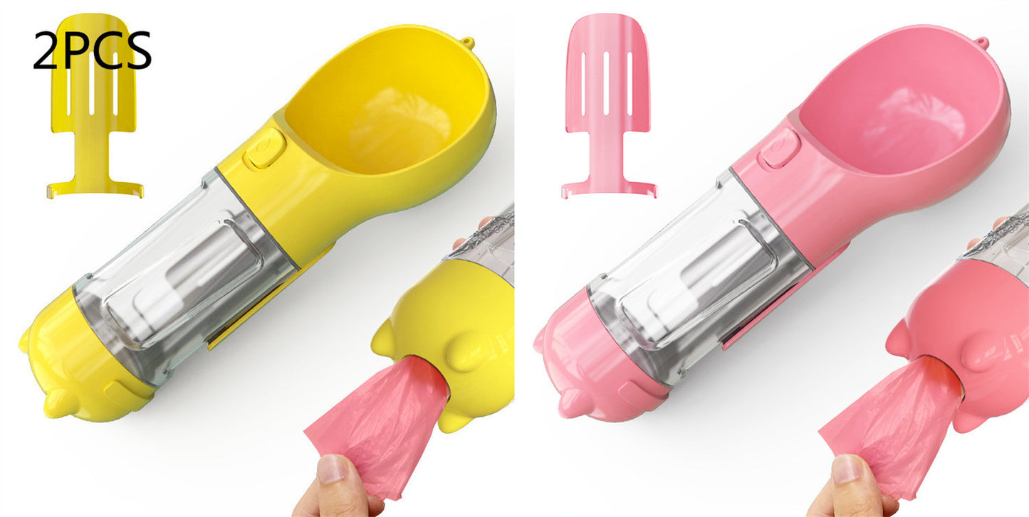 Pet Water Bottle Feeder Bowl Garbage Bag Storage Portable Pet Outdoor Travel 3 In 1 Dog Water BottlePet